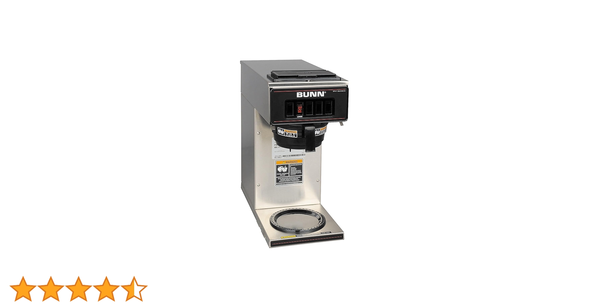 Bunn 13300.0001 VP17-1SS Pourover Coffee Brewer with 1